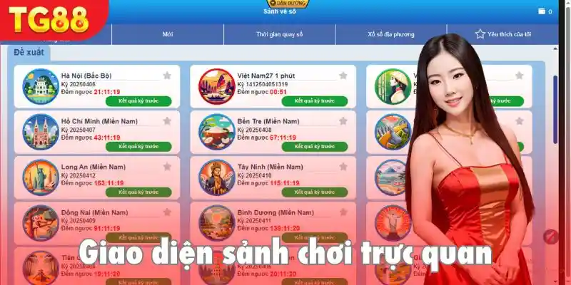 Giao diện sảnh chơi trực quan, thao tác dễ dàng